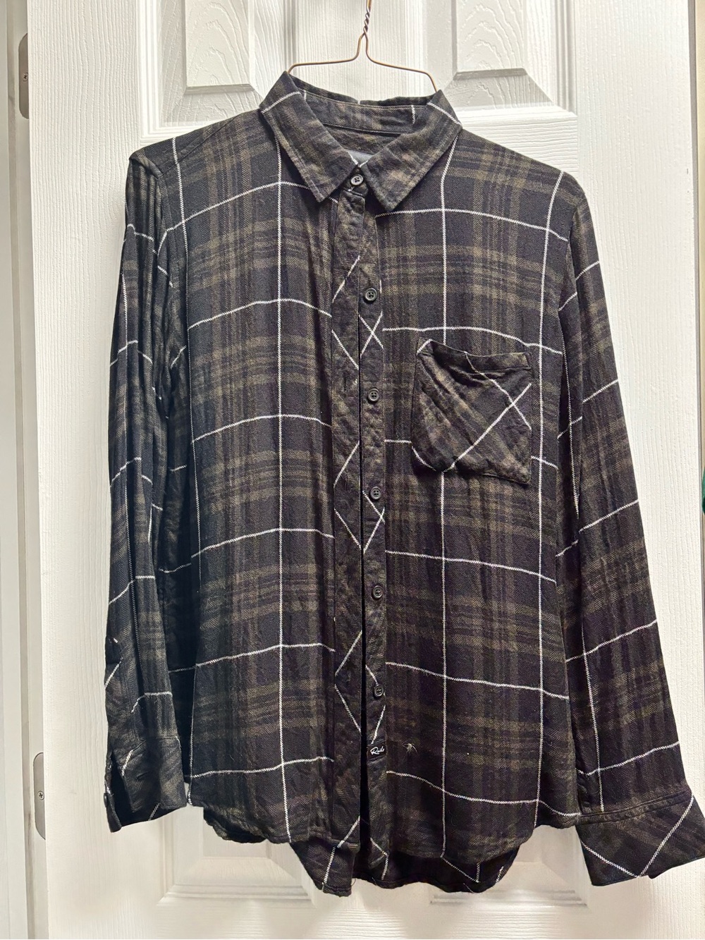 Rails Black & Green Plaid Button-Up Shirt